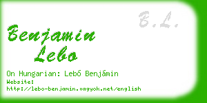 benjamin lebo business card